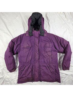 REI Purple Down Parka Jacket Womens Size 16 1994 Retro Heavy Puffer Coat Winter